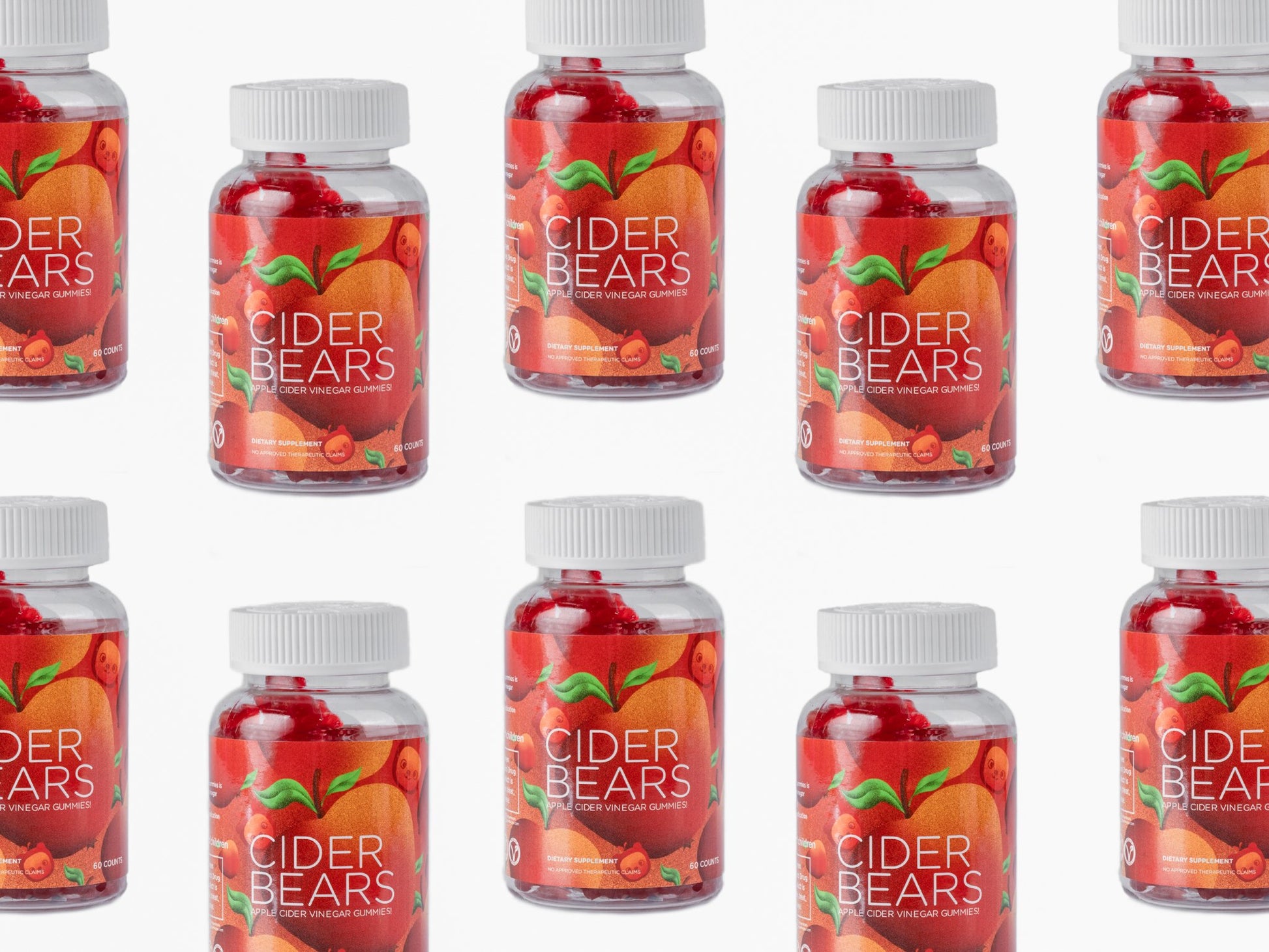 CiderBears Apple Cider Vinegar Gummy Bears(RESELLER'S PACKAGE)(10 Bottles) - CiderBears